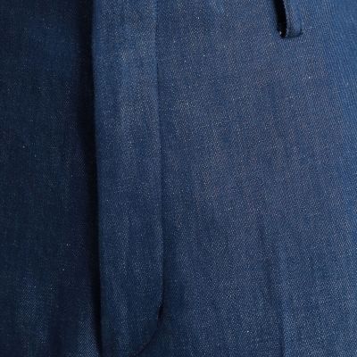 コットンリネンデニム　ハイウエストワイドパンツ