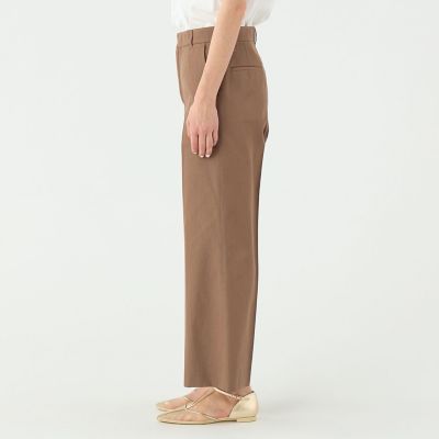 コットンシルクデニム　ワイドストレートパンツ