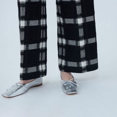 オーロラペーンチェック　ワイドストレートパンツ
