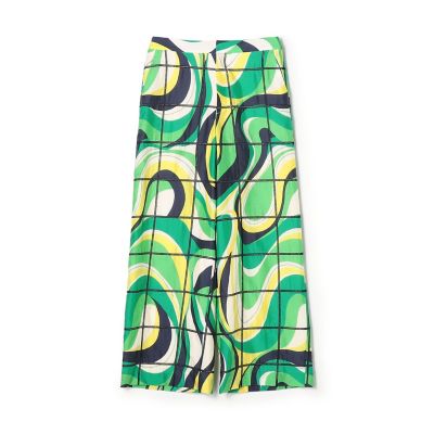 ＜maison TOMORROWLAND＞アイレットウェーブプリント　ワイドストレートパンツ