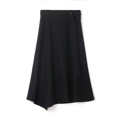 新品 トゥモローランド リングニットアシンメトリー フレアスカート 9号 紺 リングニット アシンメトリーフレアスカート | maison TOMORROWLAND