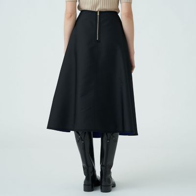ポリエステルシルクツイルタフタ リバーシブルスカート | maison