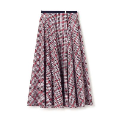 ＜maison TOMORROWLAND＞クレールチェック　アシンメトリースイングスカート