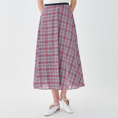 クレールチェック　アシンメトリースイングスカート