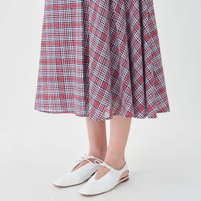クレールチェック　アシンメトリースイングスカート