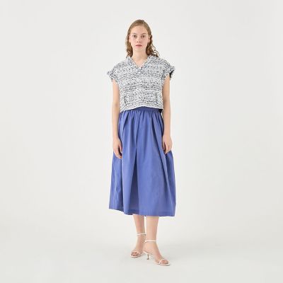コットンシルクシャンブレー　バレルスイングスカート