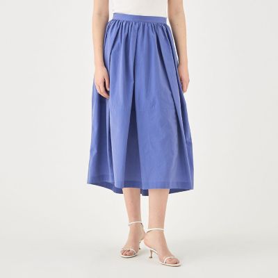 コットンシルクシャンブレー　バレルスイングスカート