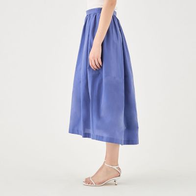 コットンシルクシャンブレー　バレルスイングスカート