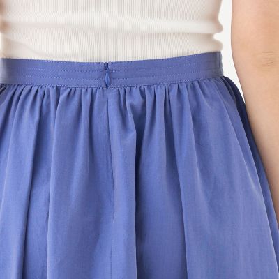 コットンシルクシャンブレー　バレルスイングスカート