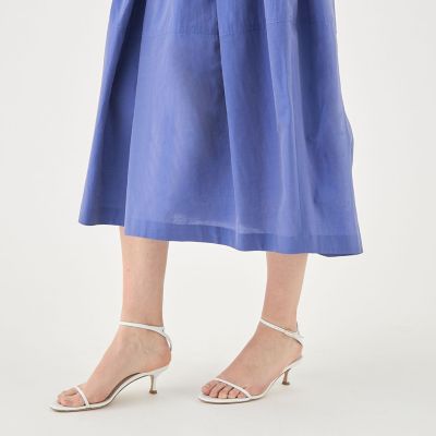 コットンシルクシャンブレー　バレルスイングスカート