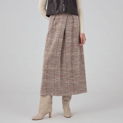 ファンシーニット　タックフレアスカート