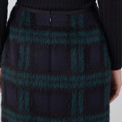 シャギーブラックウォッチ タイトストレートスカート | maison