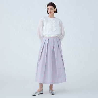 ハートプリント　タックスイングスカート