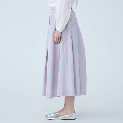 ハートプリント　タックスイングスカート