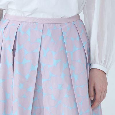 ハートプリント　タックスイングスカート