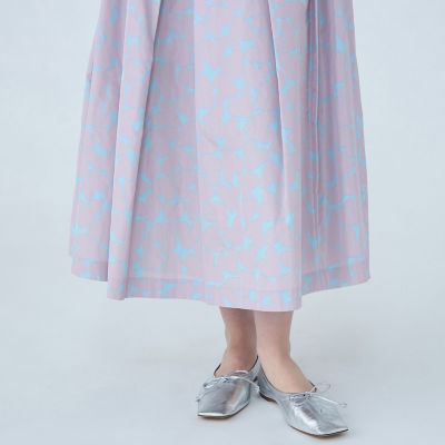 ハートプリント　タックスイングスカート