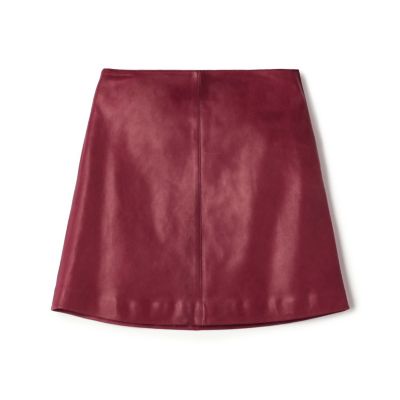 【送料無料】maison TOMORROWLAND/メゾン トゥモローランド ベジタブルレザー トラペーズミニスカート 37ダークレッド 【三越伊勢丹/公式】