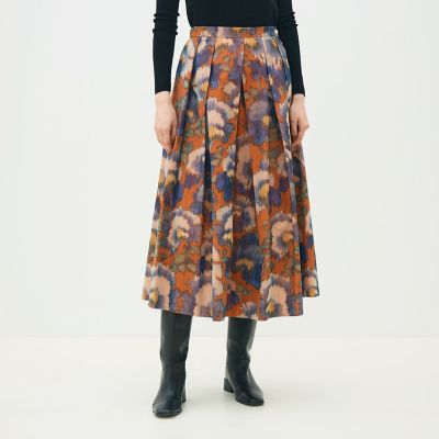 ヴァーミリオンプリント タックスイングスカート | maison