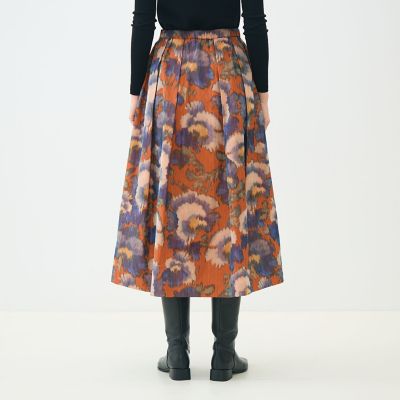 ヴァーミリオンプリント タックスイングスカート | maison
