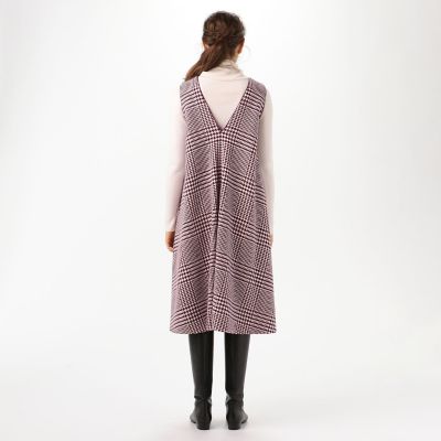 トゥモローランド　タッターグレンチェックAラインワンピース　リバーシブル TOMORROWLAND （トゥモローランド）の「タッターグレンチェック A