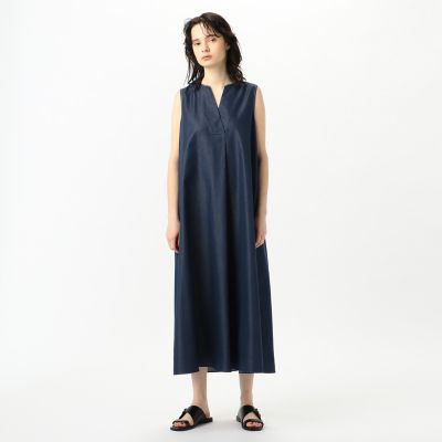 ＜maison TOMORROWLAND＞コットンシルクデニム　ノースリーブワンピース