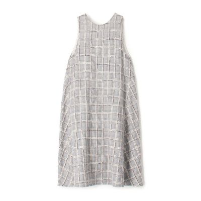 ＜maison TOMORROWLAND＞ファンシーペーングレンチェック　フロンタブルジャンパースカート