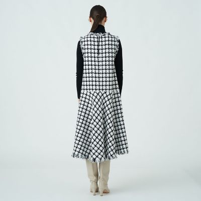 ブリオンハウンドトゥース ペプラムドレス | maison TOMORROWLAND  