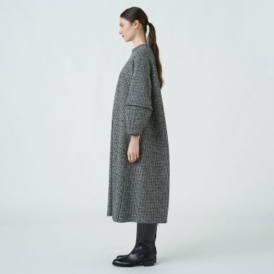 ハウンドトゥースニット　コクーンワンピース