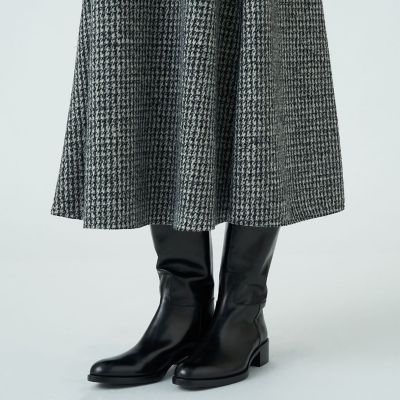 ハウンドトゥースニット　フロンタブルドレス