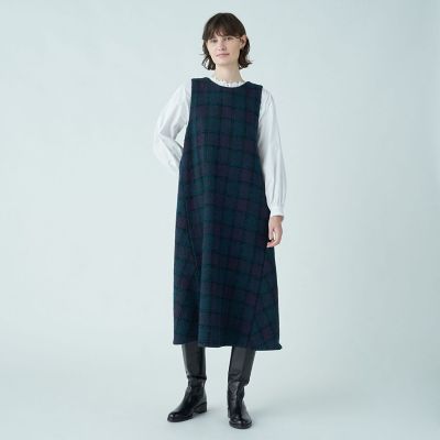 ループチェック フロンタブルジャンパースカート | maison