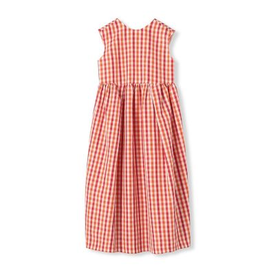 【予約商品６月下旬以降順次お届け】ピコロールギンガムチェック　コクーンワンピース