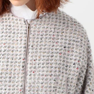 ワッフルファンシーツイード ジップアップブルゾン | maison