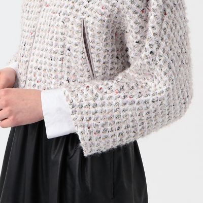 ワッフルファンシーツイード ジップアップブルゾン | maison