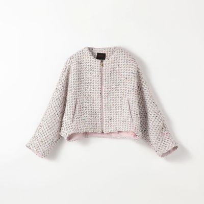 ワッフルファンシーツイード ジップアップブルゾン | maison