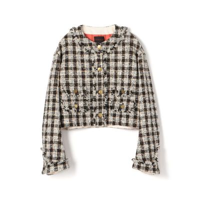 TOMORROWLAND 82,500円カラーネップシェパードチェックジャケット カラーネップシェパードチェック ノーカラージャケット | maison