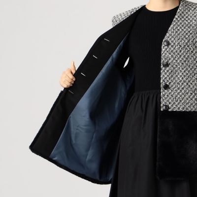 モノトーンロービング ファーペプラムジレ | maison TOMORROWLAND