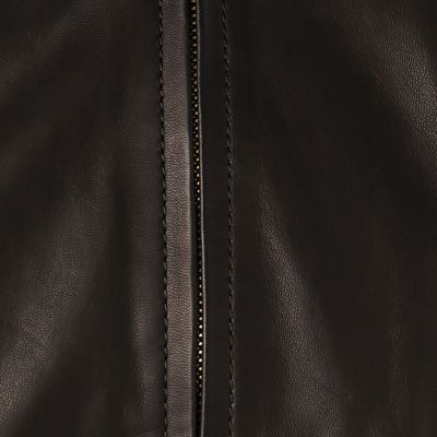 ラムレザー　ジップアップブルゾン