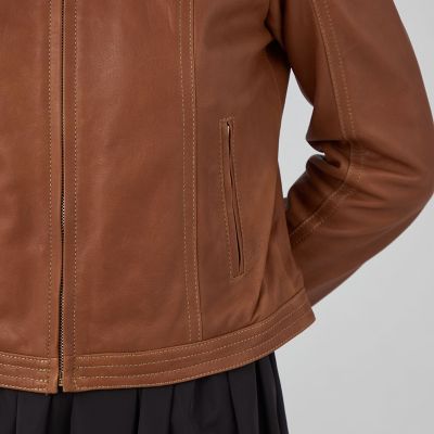 ラムレザー　ジップアップブルゾン