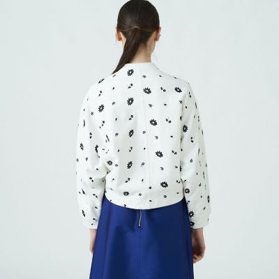 フレンチテリーエンブロイダリー ジップアップブルゾン | maison