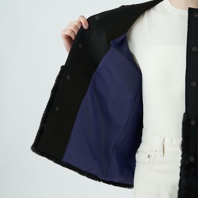 モールチェック ファーペプラムジャケット | maison TOMORROWLAND