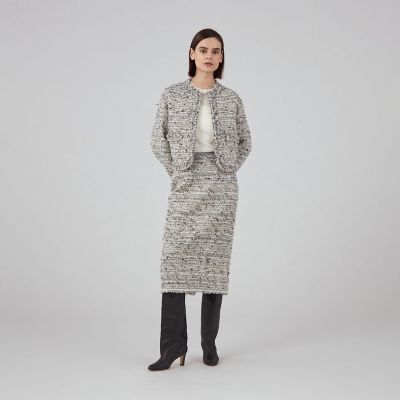 グレブリアンファンシーツイード カラーレスジャケット | maison