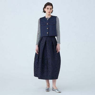 TOMORROWLAND collection / ジャガード　ショートジレ ソワデニム ショートジレ | maison TOMORROWLAND/メゾン