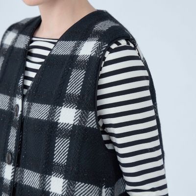 オーロラペーンチェック ファーコンビジレ | maison TOMORROWLAND