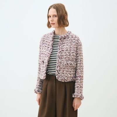 ライラックファンシー フリンジカラーレスジャケット | maison