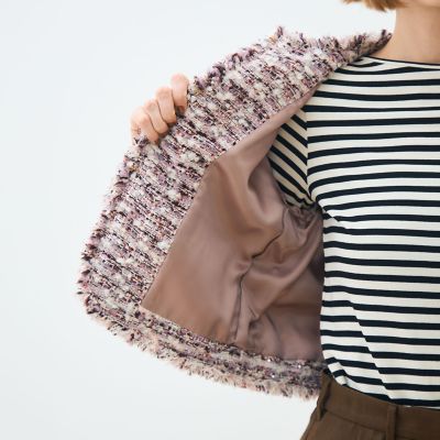 ライラックファンシー フリンジカラーレスジャケット | maison