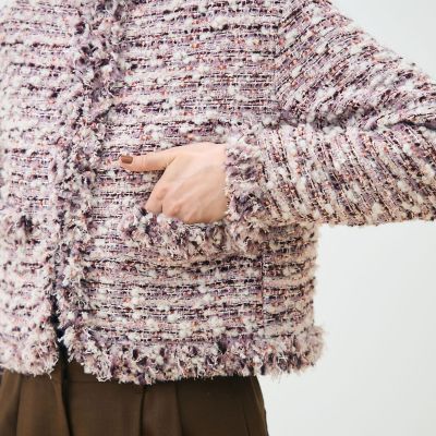 ライラックファンシー フリンジカラーレスジャケット | maison