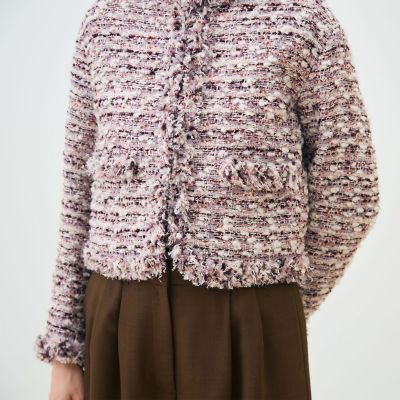 ライラックファンシー フリンジカラーレスジャケット | maison