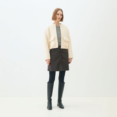 送料無料】シープニット ジップアップブルゾン | maison