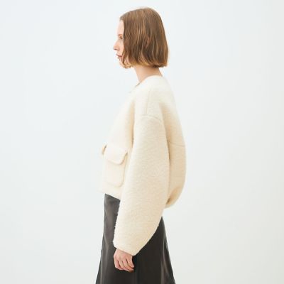 ♥美品 TOMORROWLAND COLLECTION ジップアップブルゾン シルクウール ジップアップブルゾン | TOMORROWLAND .B (Women