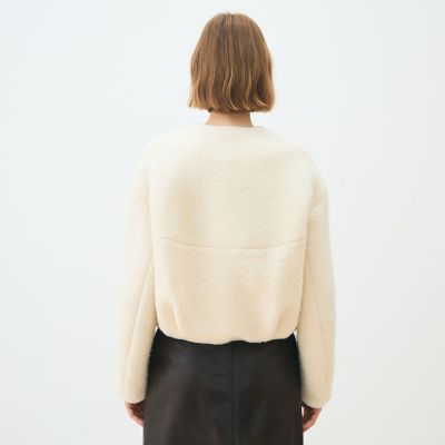 送料無料】シープニット ジップアップブルゾン | maison TOMORROWLAND